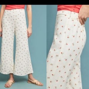 NWT Anthropologie Talese Wide-Legs Cherry Pants 12